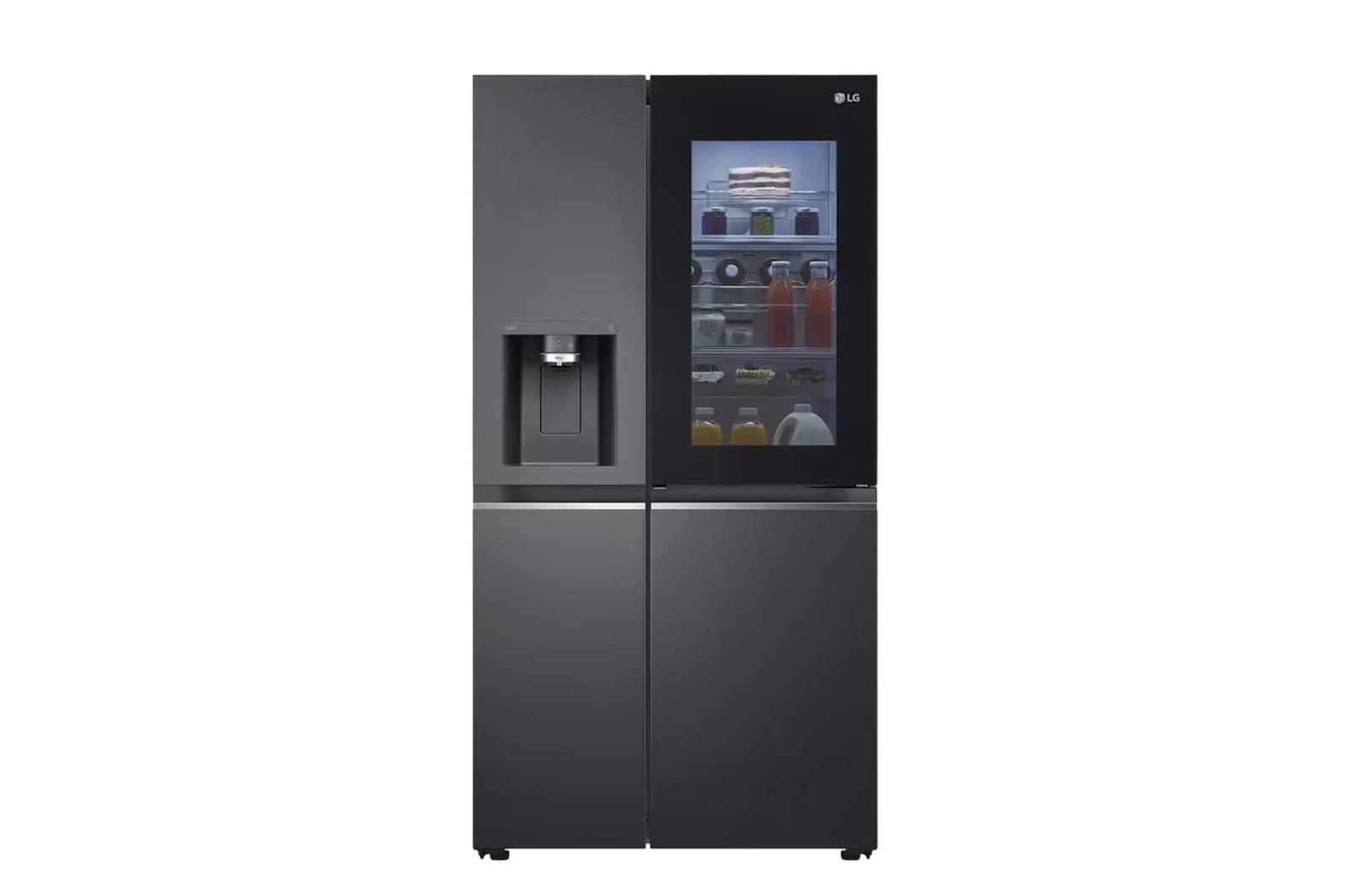 Vista frontal de Nevecón SxS InstaView DID - 635 lts - GS66SXTC - Color Negro Mate